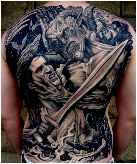 evil gods tattoo  Căutare Google  Evil tattoos Good and evil tattoos  Grim reaper tattoo