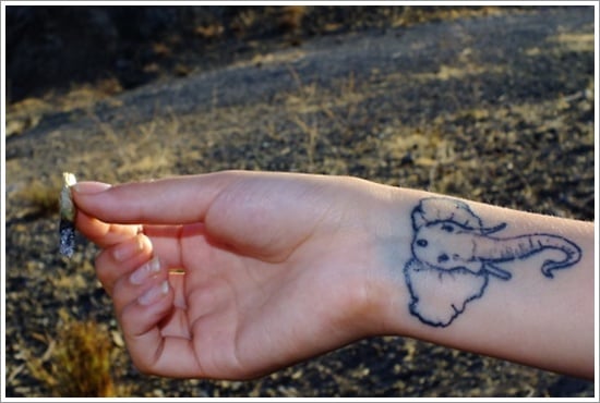 Elephant on Inner Wrist Tattoo Idea