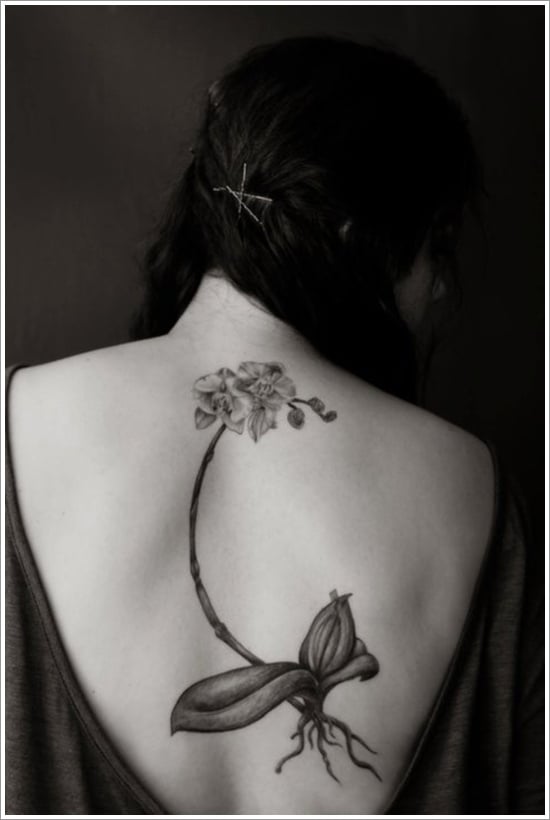 Dainty Orchid Tattoo Design