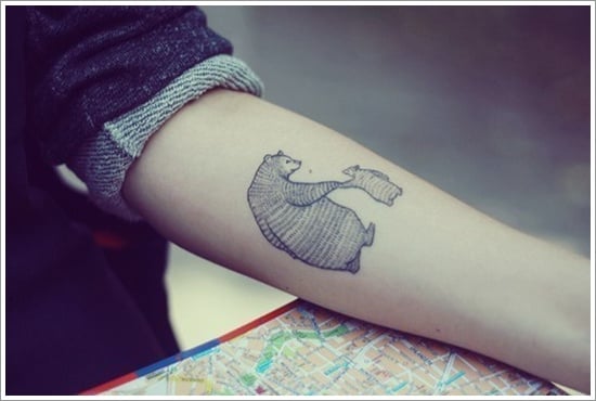 Geometric Polar Bear Tattoo By Peter Aurisch