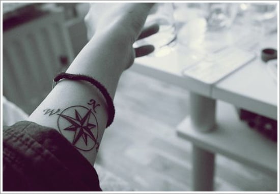 74 Awesome Compass Wrist Tattoo Designs