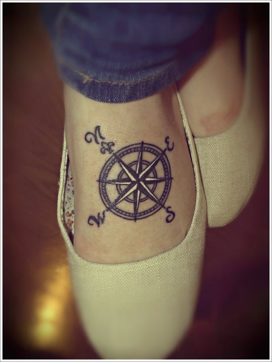 compass tattoo flash art