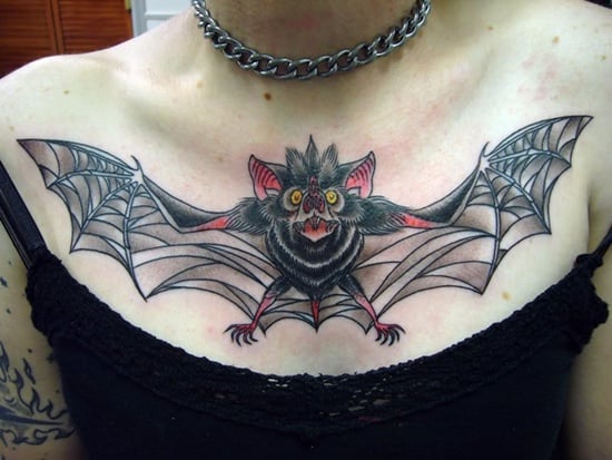  𝔊𝔲𝔦𝔩𝔩𝔬𝔱𝔦𝔫𝔢 𝔱𝔞𝔱𝔱𝔬𝔬  on Instagram Fully Healed bat and  cat skull chestpiece  merci rebekadrouinxo 