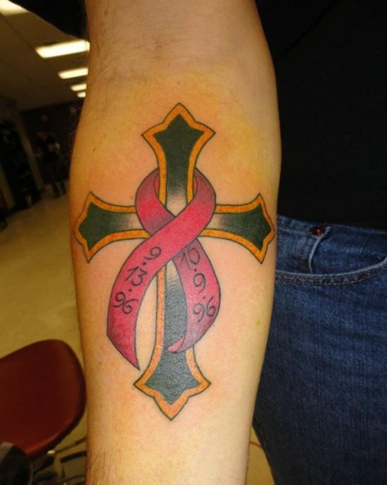 Big Happy Tattoos  Did this on mrperez2423 a breast cancer ribbon with  a cross in memory of a love one  breastcancer ribbon cross pink  tattoo ink like follow share bighappytattoos  Facebook