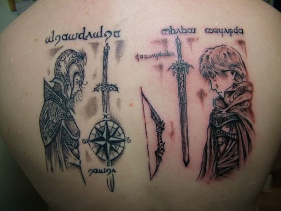 Laurelin  Telperion tattoo with the One ring inscription  9GAG
