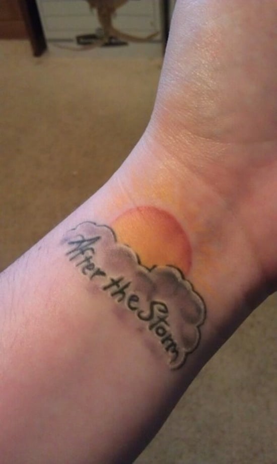sun cloud tattoo designs