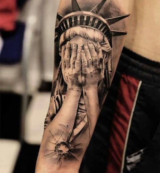 Tattoo uploaded by Robert Michael Bullaro  Empire State Building Statue  of Liberty  Tattoodo