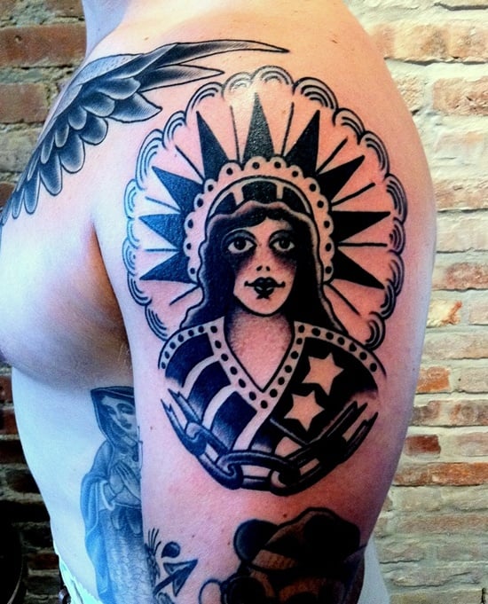 Liberty Lady Tattoo by Steve Fawley  Living Arts Tattoo New Hope Pa