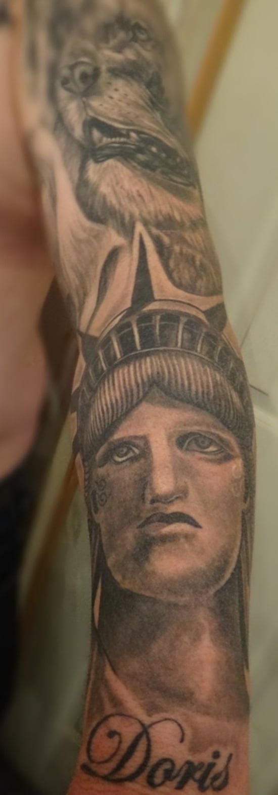 High End Tattoo  Skull statue of liberty half sleeve on  Facebook