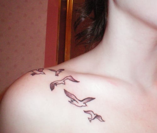 bird tattoos on front shoulder