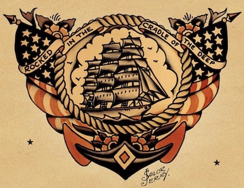 Traditional Sailor Jerry Style Tattoo Flash by TkWolver on DeviantArt