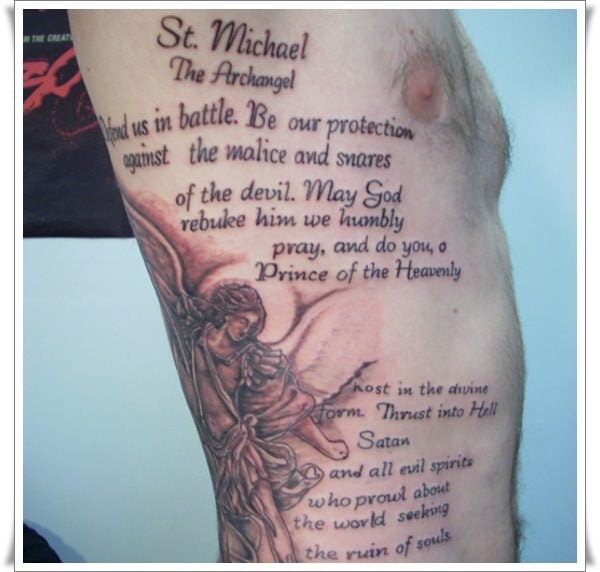 Sampayos Tattoos on Instagram Saint Michael Booking June inksav  crazytattoos blackandgreytattoo stmichaeltattoo bishoprotary rgv 956  mexicanstyletattoos