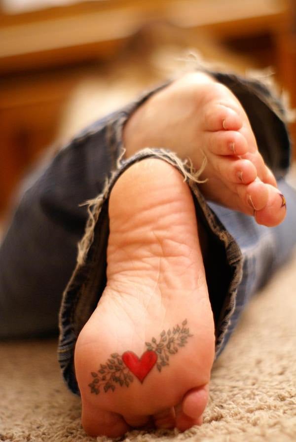 Outline Large Heart Tattoo On Wrist