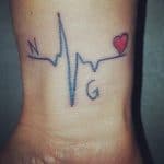 heartbeat tattoos with words