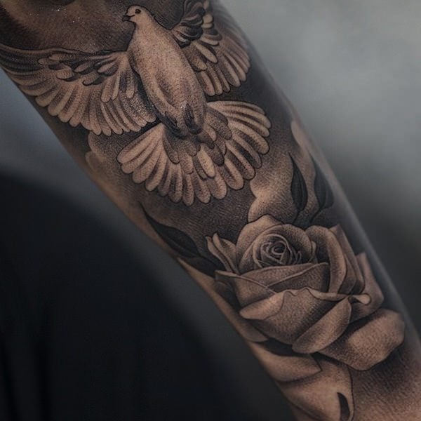 50 Dove Tattoos For Men  Soaring Designs With Harmony  Dove tattoos  Tattoos for guys Dove tattoo