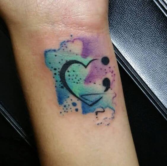 Buy Heart Semicolon Temporary Tattoo Heart Tattoo Semicolon Online in India Etsy