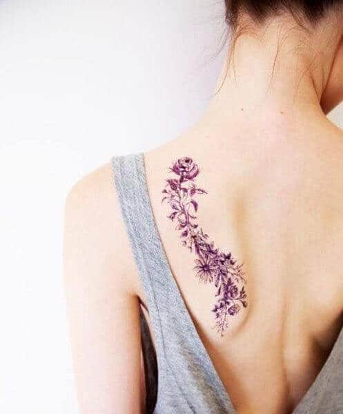 2pcs Temporary Flower Tattoo Purple Flower Tattoo Lavender  Etsy Australia