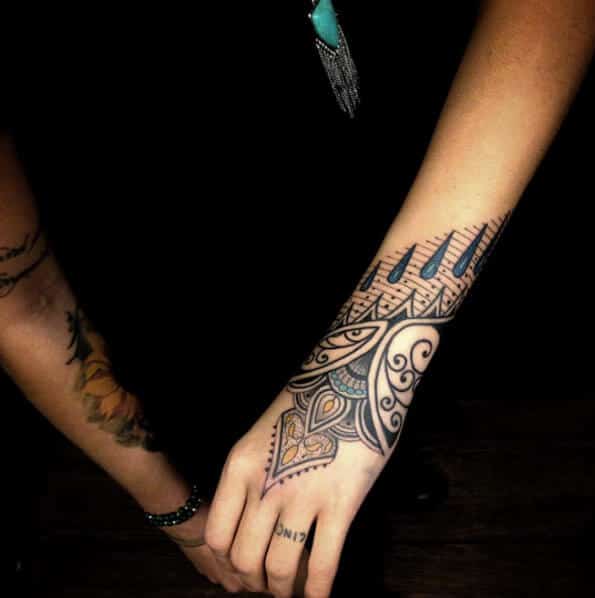 Side wrist tattoos Tribal wrist tattoos Cool wrist tattoos