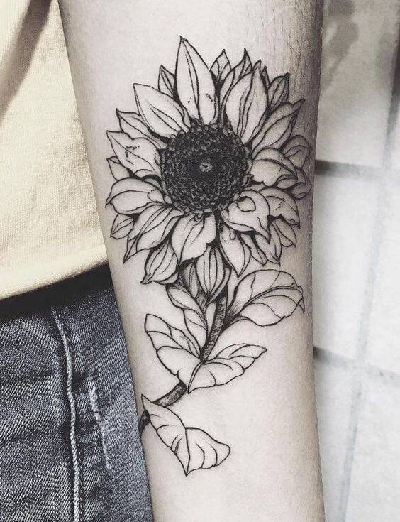 Update 83 black and white sunflower tattoo latest  thtantai2