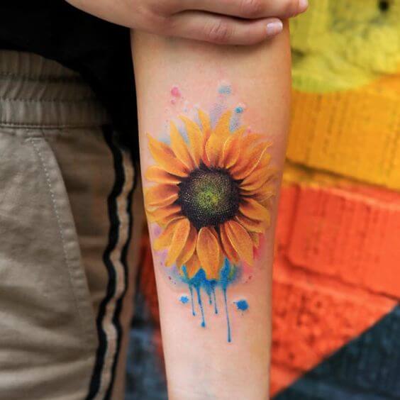 Watercolor Sunflower Tattoo Design  Tattoo Designs Tattoo Pictures
